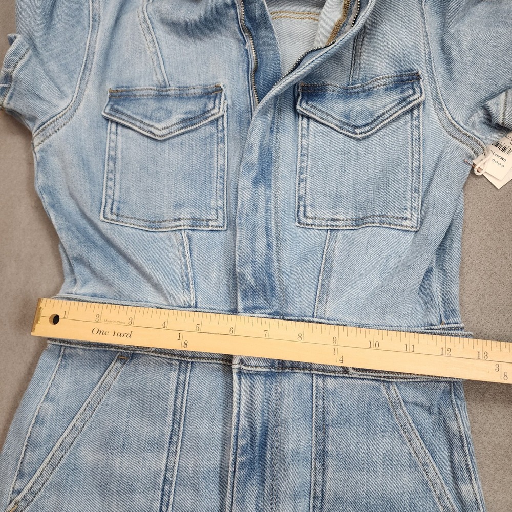 Good American Denim Jumpsuit Light Blue Utility Boiler Suit Womens Size S - Picture 8 of 9